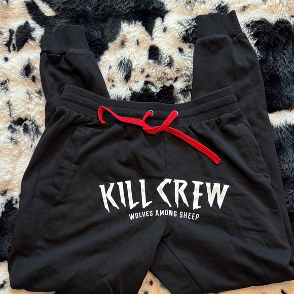 Kill Crew women's Black Joggers with Red Drawstring - Picture 1 of 4